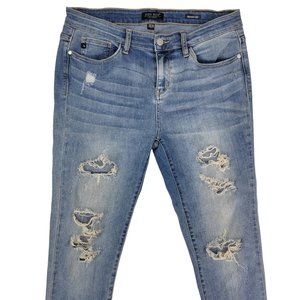 Judy Blue Light Blue Distressed Skinny Jeans